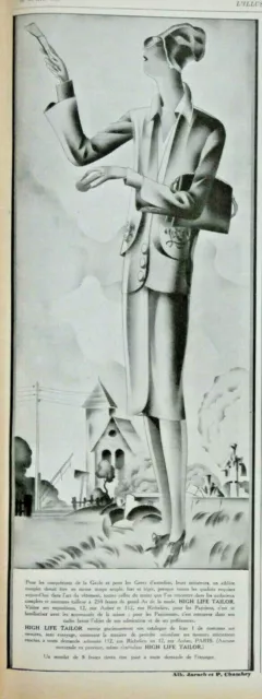 Publicité De Presse 1927 High Life Tailor Costumes Tailleurs Manteaux Femme