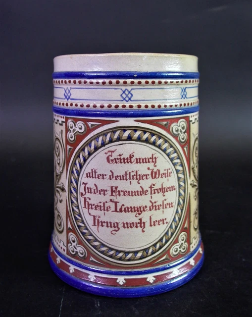 SELTENER BIERKRUG AUGUST SÄLTZER Thüringen handbemalt mit Sinnspruch