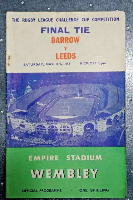 1957  RUGBY LEAGUE CUP FINAL    BARROW v LEEDS   Programme