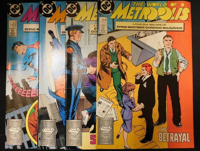 World Of Metropolis 1-4 Dc Comic Set Complete Superman Byrne Giordano 1988 Vf