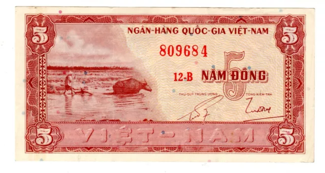 VIETNAM SUD SOUTH VIET NAM Billet 5 DONG 1955 P13a   BON ETAT