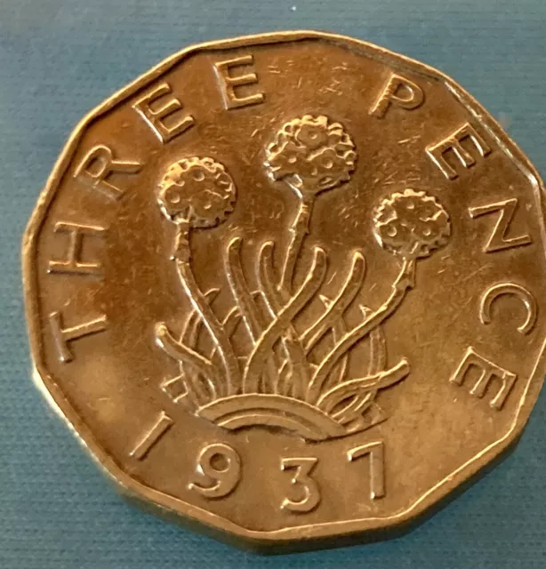 UK George VI Brass 3d Three Pence 1937