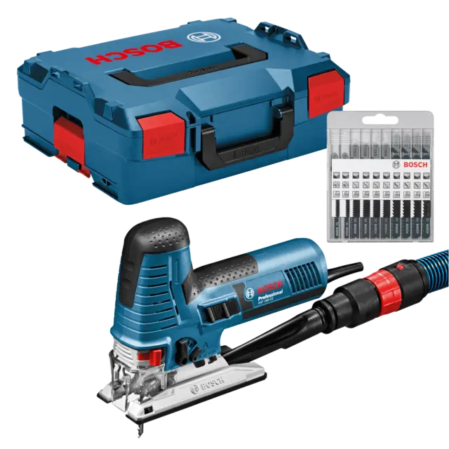 Bosch Stichsäge GST 160 CE Professional im Set mit extra Sägeblätter in L-BOXX G