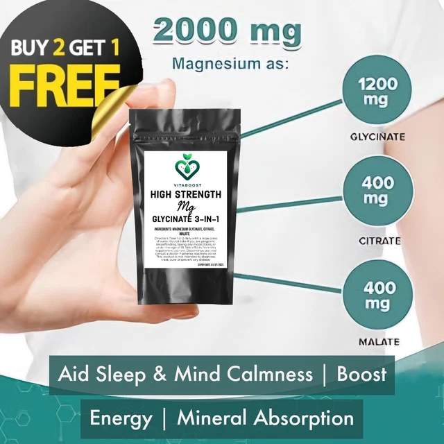 Magnesium Glycinate 3-in-1 Complex With Vitamin B6-2000mg Per Serving - View #11