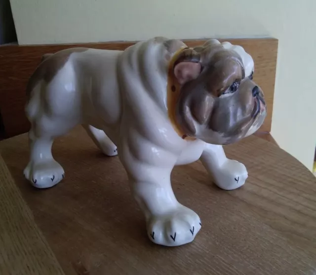 Crown Devon Fieldings 1940's Large British Bull Dog Figurine Excellent Condition