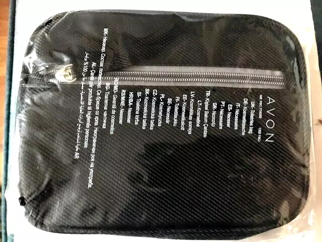 Avon mens toiletery bag black 6 by 8"