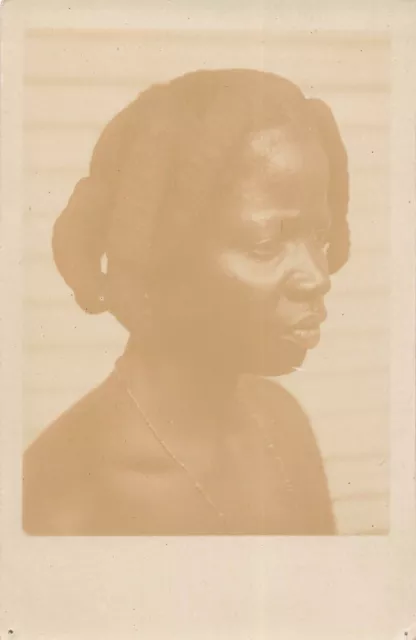 Cpa Afrique Types Africains Carte Photo Profil D'une Femme Noire Ethnique N°4