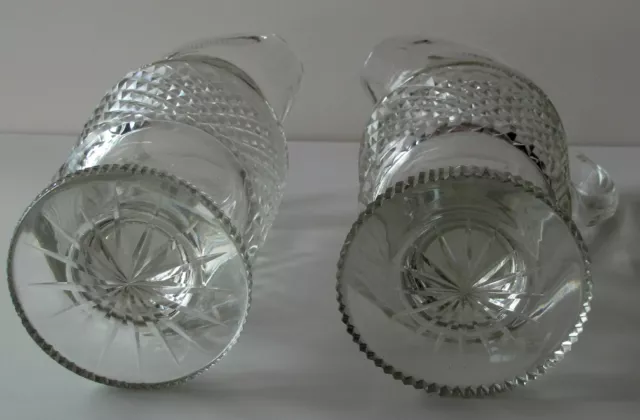 1790 Irish Georgian pedestal wine water jug pitcher x 2 diamond cut RARE pair 3