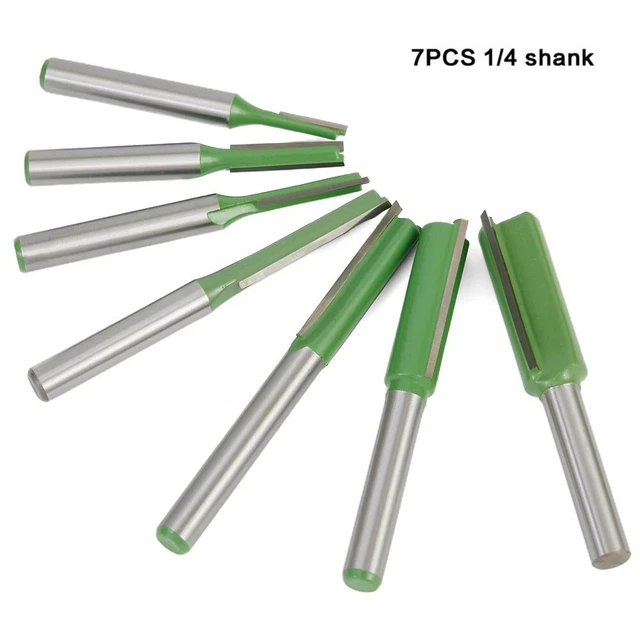 Ensemble de bits de routeur double flûte de catégorie professionnelle 7 pièce