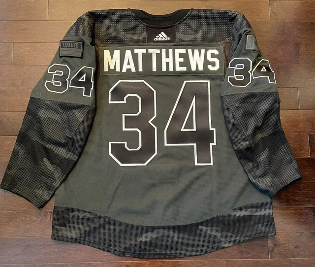 Auston Matthews Toronto Maple Leafs Military Adidas Authentic Jersey MiC 58