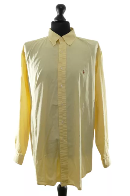 Ralph Lauren Yarmouth Freizeithemd Hemd XL gelb Langarm Button-Down ÄL: 61cm