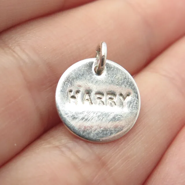 925 Sterling Silver Vintage "Harry" Personalized Charm Pendant