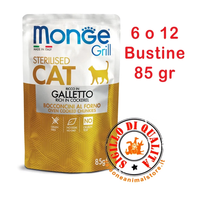 Monge Grill Bocconcini in Jelly gusto Galletto - Cibo Umido Gatti Sterilizzati