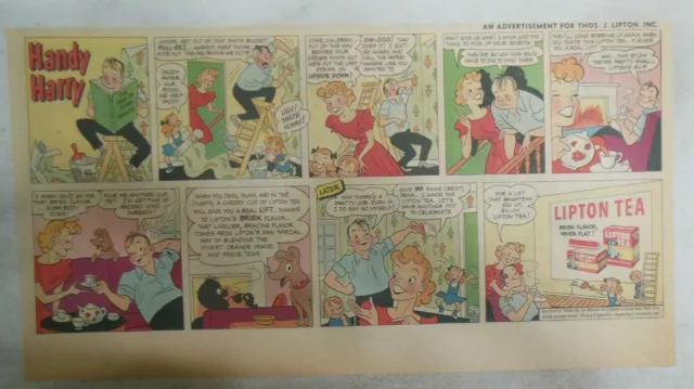 Lipton Tea Ad: "Handy Harry" from 1930's-1950's Size: 7.5 x 15 inches