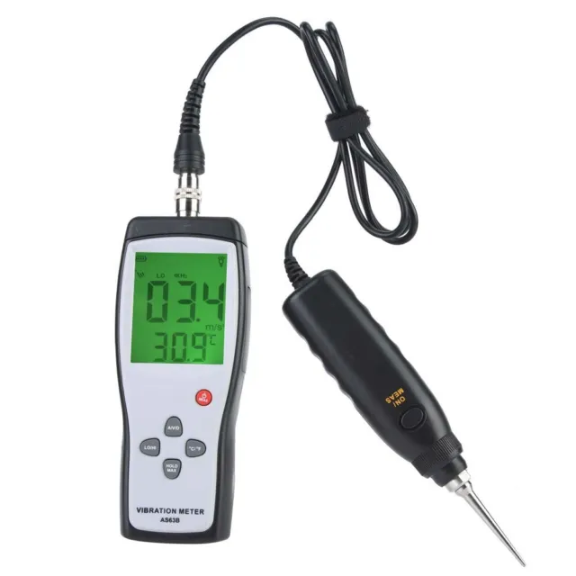 AS63B Vibrometer LCD Vibration Tester Meter Gauge Analyzer