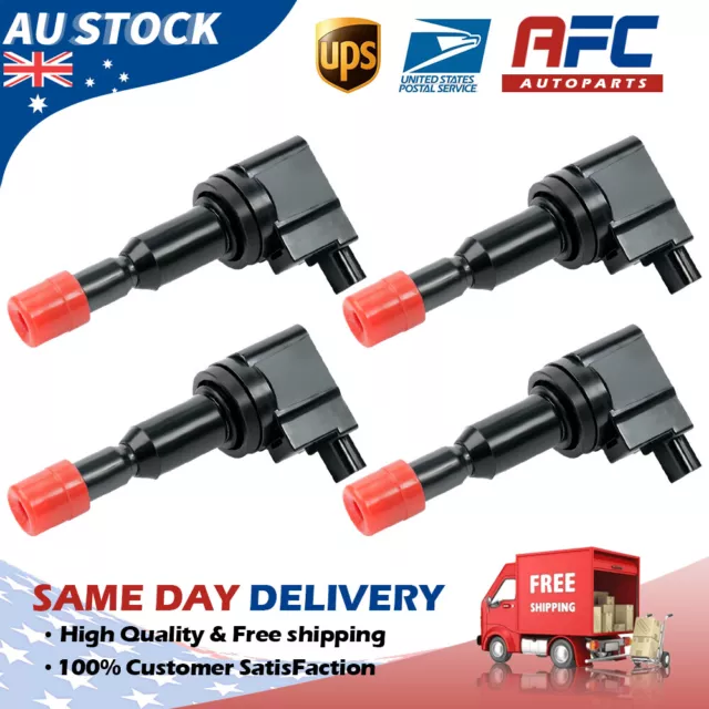 4x Ignition Coils for Honda Jazz II 2002-2008 GD3 Series L15A 4Cyl 1.5L CM11-110