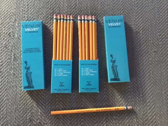 NOS 2 Packs 24 Vintage Venus Velvet No 2 2/3 3557 Drafting Drawing Pencils
