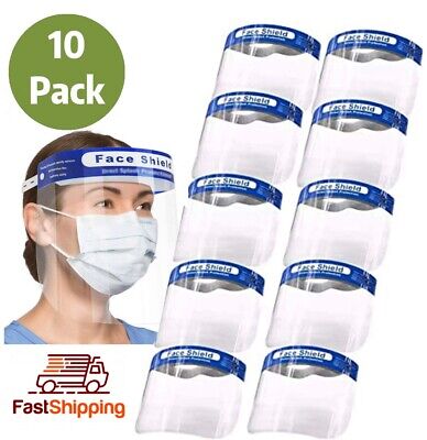 10pcs Reusable Full Face Covering Anti-fog Safety Shield Mask Glasses Eye Helmet