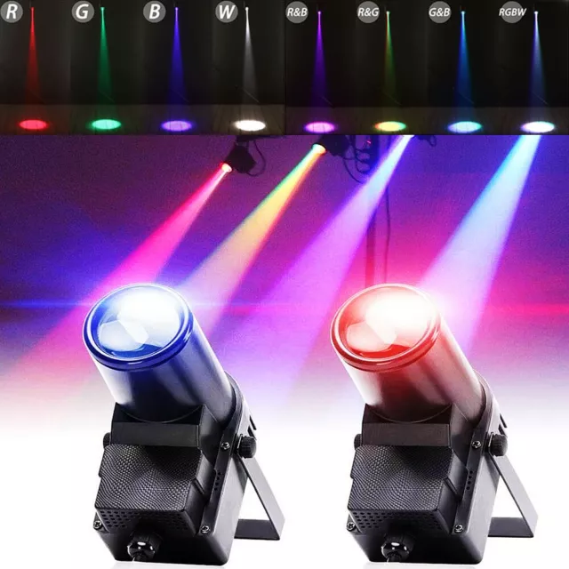 2X LED Pinspot Punktstrahler Spiegekugel Spot Beam DJ Bühnenlicht Disco Party