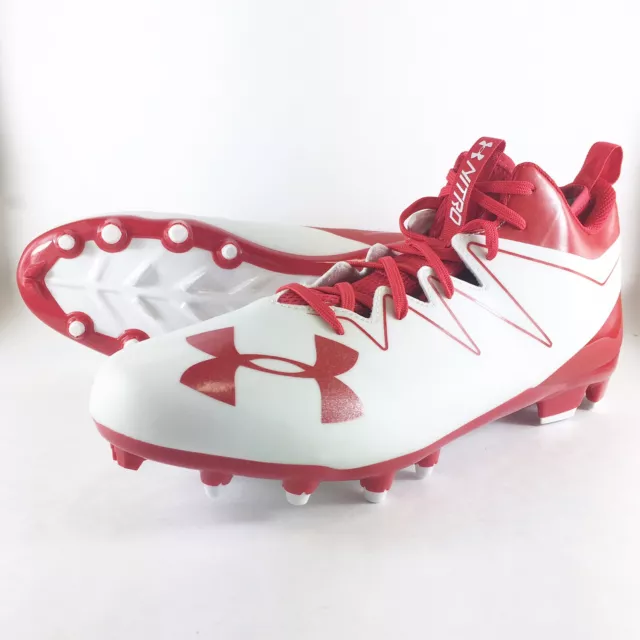 NEW Under Armour Red Mens UA Nitro Mid Football Cleats Men’s 13.5