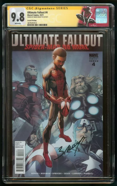 ULTIMATE FALLOUT #4 CGC 9.8 SS SIGNED BAGLEY 1st MILES MORALES 2nd PRINT