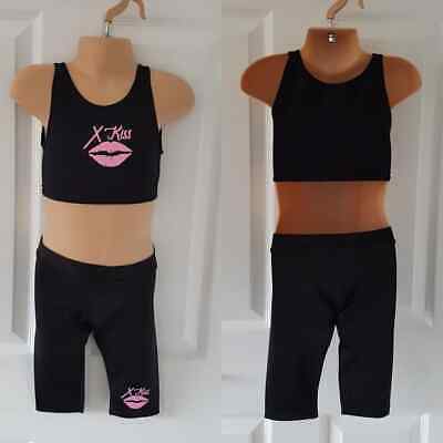 BRAND NEW 5-6YRS XKISS 2PCE SET WITH SHORTS Freestyle dancewear/costume
