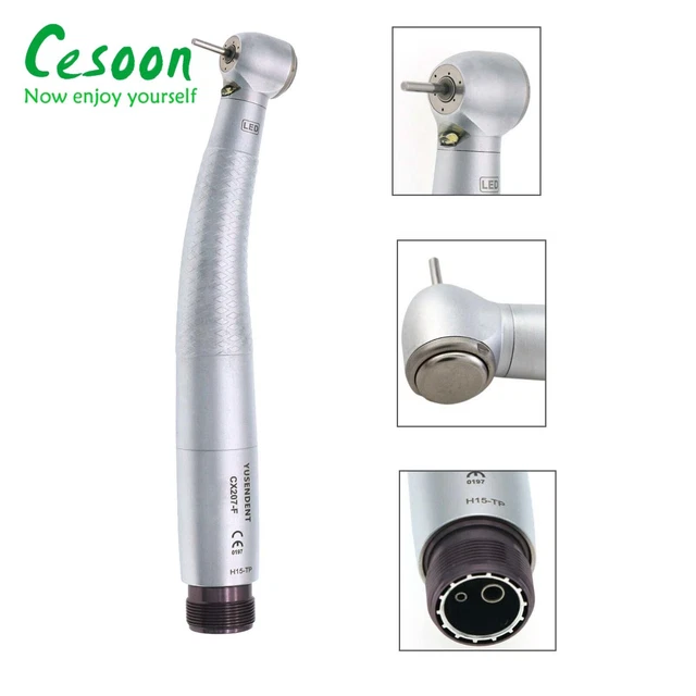 1Pcs COXO Dental LED Self Power Handpiece High Speed Air Turbine E Torque 2Holes