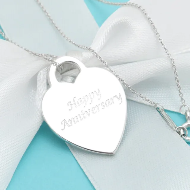 REGALO* Tiffany & Co. Colgante de collar con etiqueta de corazón de feliz...