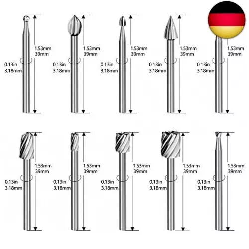 HSS Fräser Set, SPTA 20tlg Mehrzweck Fräser Set Stich Spitzen HSS Frässtifte Fu 3