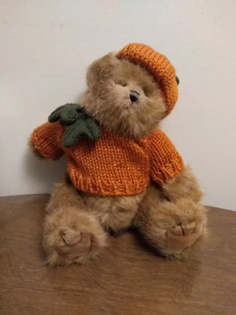 Pumpkin Sweater Bear - The Bearington Collection Pippin Pumpkinseed Teddy Plush