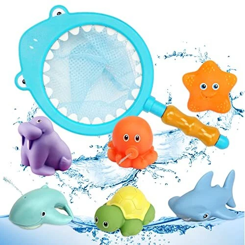 KATELUO Jouet de Bain Bébé 7 PCS Jouets de Bain pour Bébé Jouet Bain pour Bai...