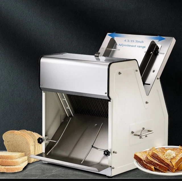 110V Commercial Electric Toast Bread Slicer Machine Length 4.3-15.3  Cutter 1/2