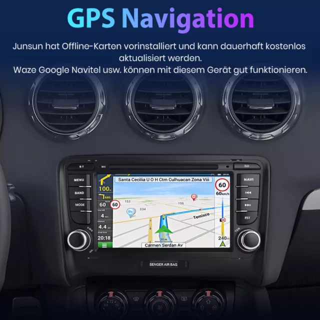 For Audi TT MK2 8J 2006-2012 Android Autoradio Stereo GPS NAVI FM Bluetooth DAB+ 3