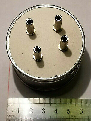 ONE (1) Vacuum Tube Base Industrial 4-Pin Bayonet Metal/Ceramic  Box S
