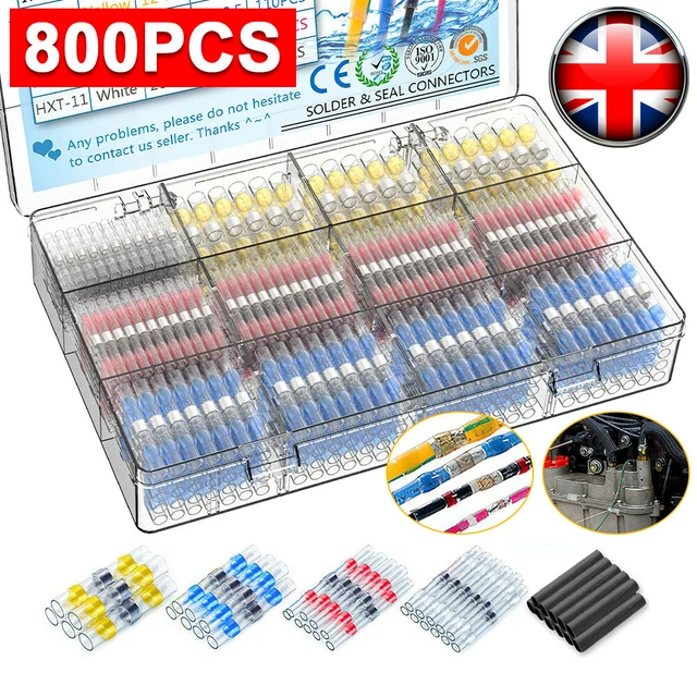 900/640/320pcs Solder Seal Wire Connectors * Connector, Insulated Electrical *splice Wire Terminals for Marine Automotive Boat Truck Wire Joint