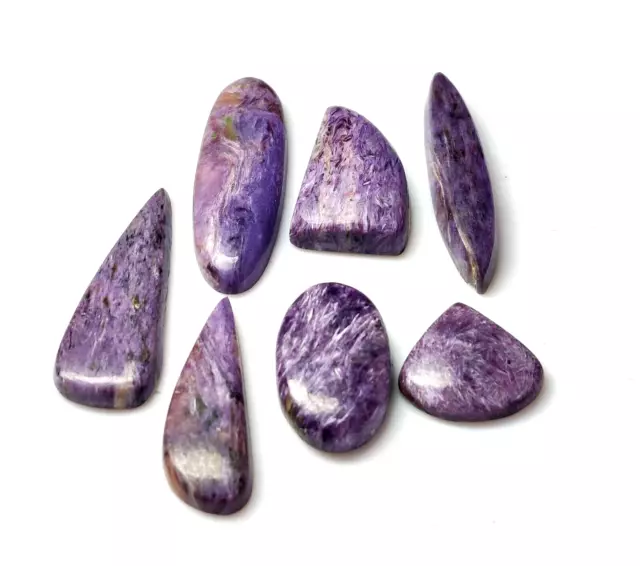 Natural Russian Purple Charoite Mix Cabochon Handmade Loose Gemstone Lot 91.2cts