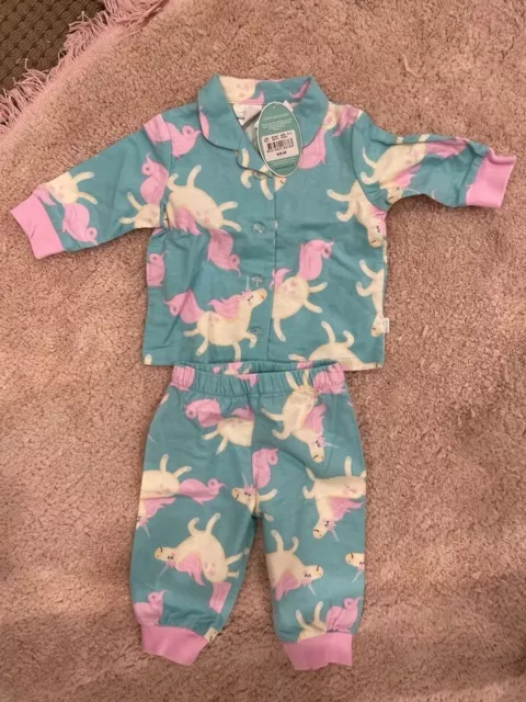 BNWT Peter Alexander Flannelette Unicorn Pjs Baby Girl Size 0 6-12 months