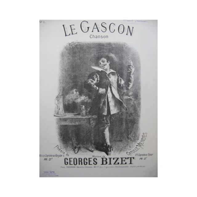 BIZET Georges Le Gascon Chant Piano ca1885