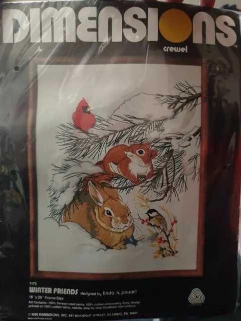 Dimensions Crewel VINTAGE 1980 'Winter friends" Embroidery Kit