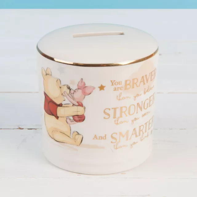 Disney Magical Beginnings Winnie the Pooh Ceramic Money Box Bank Gold DI406