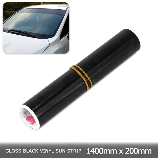Striscia solare nera lucida facile da installare per furgone auto universale 150x20 cm