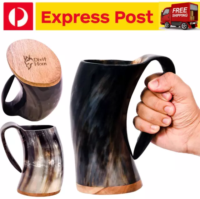 Viking Horn Cups Beer Mug Drinking Authentic Medieval Gifts Birthday Christmas