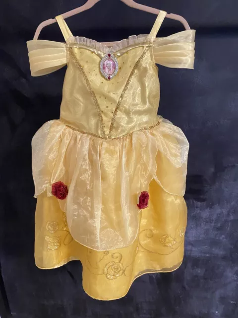 Disneys Belle Beauty & the Beast Dress Sz 3 Roses Costume ball gown yellow