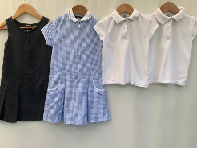 Girls bundle school uniform dresses polo shirts age 4-5 years George TU