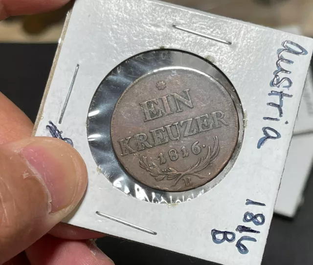 1816 B Austria One Kreuzer Coin
