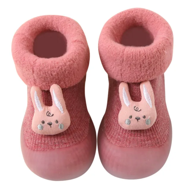 Pantofole antiscivolo bambini bambina ragazzi bambini calze di cotone scarpe inverno caldo Regno Unito 2