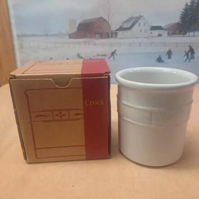 Longaberger Pottery 2-quart Pickling Crock in Ivory/ Heirloom NEW in box #34452