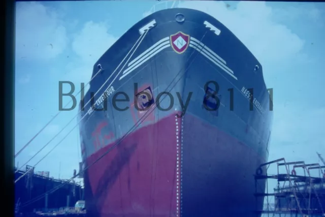 35mm Slide Dutch merchant Ship  NAESS ENDEAVOUR in Dry Dock