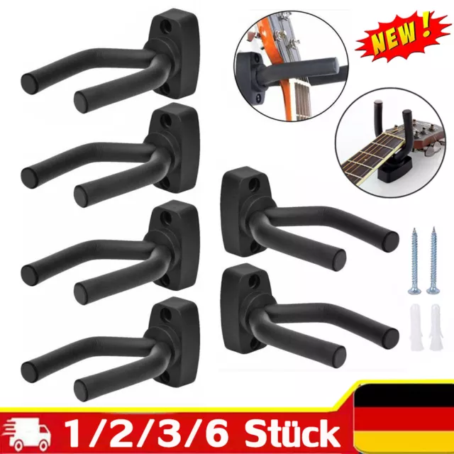 1~6x Gitarrenwandhalter Gitarrenhalter Wandhalterung Gitarren Bäß Ständer Stativ