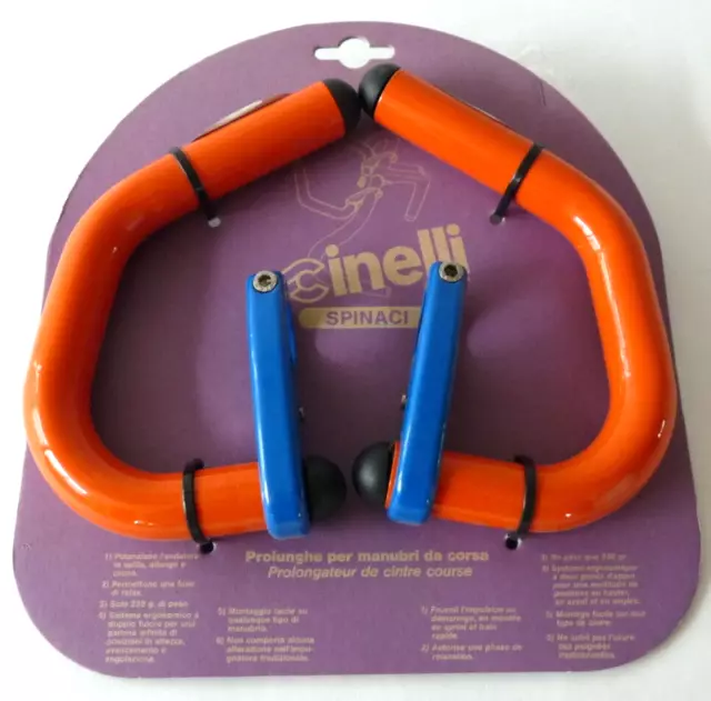 Cinelli spinaci handlebar extensions Orange Blue Bar ends Vintage Bike NOS